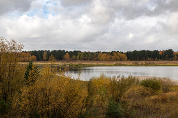 landscape with river and blue sky