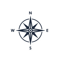 Compass icon. Wind rose sign. Compass symbol isolated on white background. Vector illustration © archivector