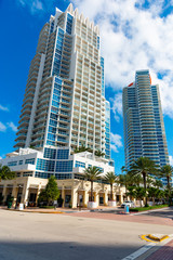 Skyscrapers in beautiful Miami Beach