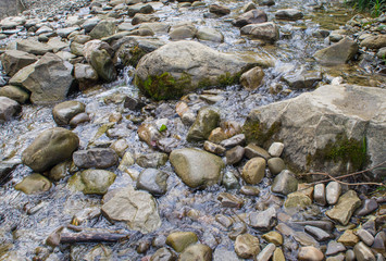 Stone texture near a mountain river.