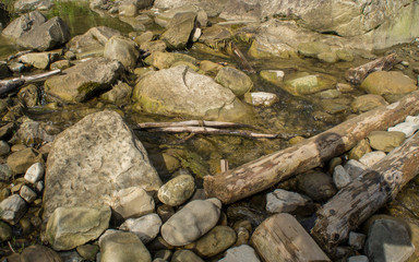 Stone texture near a mountain river.