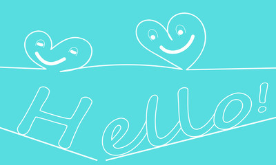 Naklejka premium Continuous line. Love vector. Heart drawing.