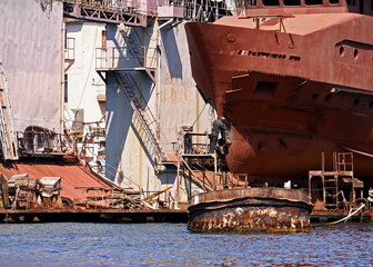 Old ship in the port