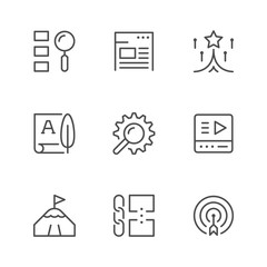 Set line icons of SEO