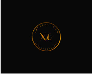 Fototapeta premium XE Initial handwriting logo vector 
