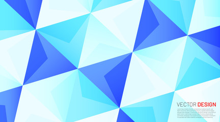 Fototapeta premium Geometric triangle vector background in blue for any design