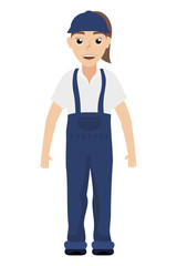 female young mechanic worker avatar character