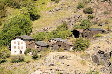 Fototapeta na wymiar L armiana, Canillo, Andorra: 2019 September 27: Old rural town in L armiana in the parish of Canillo, Andorra.