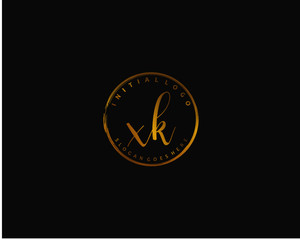 Fototapeta premium XK Initial handwriting logo vector 