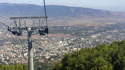 Obraz premium cable car in macedonial capitol skopje
