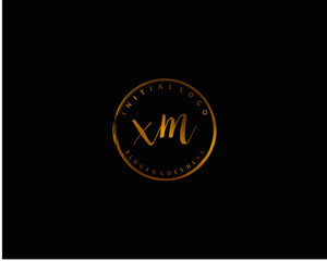 Fototapeta na wymiar XM Initial handwriting logo vector 