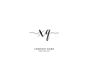 XQ Initial handwriting logo vector	