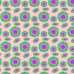 Green-pink blue coral on a pink background. Vector illustration pattern.