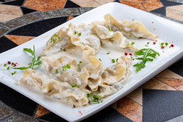 Ravioli with foie gras and porcini mushrooms