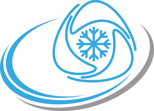 Drei Tropfen und Schneeflocke, Klimaanlage, Logo