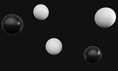 Black and white balls. 3d rendering