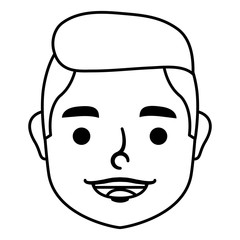 Obraz na płótnie Canvas young man head character icon
