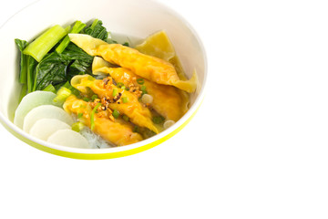 Dumplings in a cup with a white background