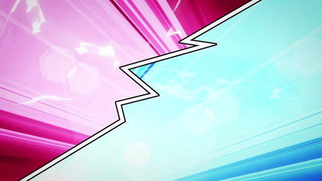 Comic Book Action Layout Background With Power Fx/ 4k animation of a powerful comics like page layout background with halftone dots and dynamic action speed sunbeams effects