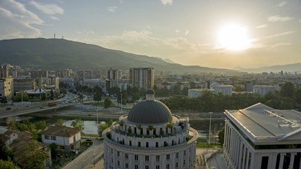 view over skopje from the fortress - obrazy, fototapety, plakaty