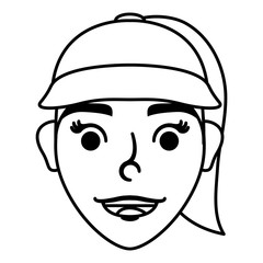 Obraz na płótnie Canvas young woman female with sport cap head character