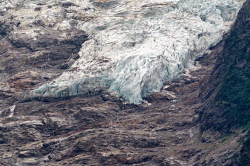 Glacier on the slope of the mountain