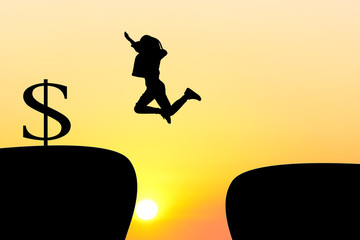 Silhouettes jump  to dollars