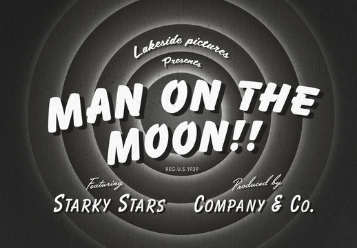 Vintage Black and White Movie Title Text Effect