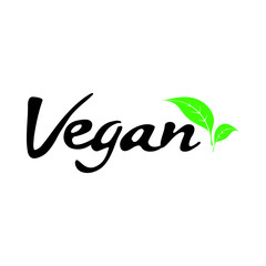 Vegan lettering design for label, logo, icon, badge, sticker, prints, banner or other uses. 