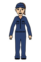 female young mechanic worker avatar character