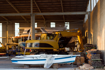 Boats are in the docks for repair