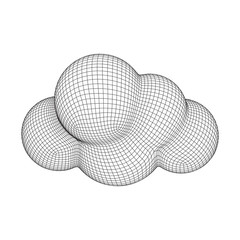 Concept of cloud computing service technology. Wireframe low poly mesh vector illustration