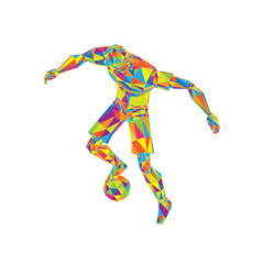Soccer Player vector football sport triangulation isolated pose