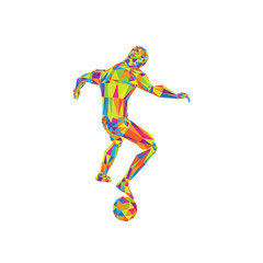 Naklejka na ściany i meble Soccer Player vector football sport triangulation isolated pose