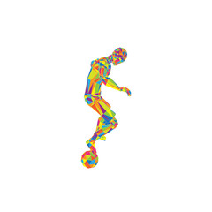 Soccer Player vector football sport triangulation isolated pose