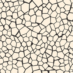 Bright seamless pattern. Light mosaic from polygons on black background.