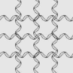 Horizontal and vertical waves on light background. Seamless pattern.