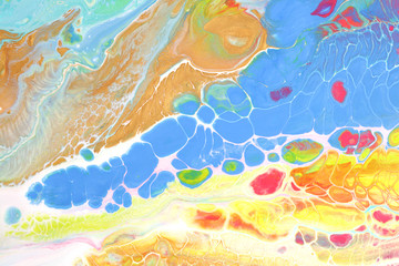 Fototapeta na wymiar Marble texture. Acrylic colors. Colorful blots. Abstract background.