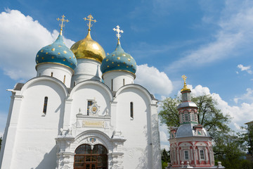 Sergiev Posad. Domes of the cathedrals of the Holy Trinity Sergius Lavra