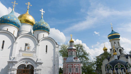 Sergiev Posad. Domes of the cathedrals of the Holy Trinity Sergius Lavra