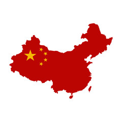 chinese flag map vector illustration