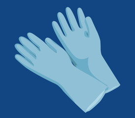 Rubber cleaning gloves vector illustration