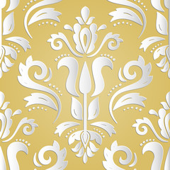 Seamless oriental ornament. Fine traditional oriental pattern with with 3D elements, shadows and highlights