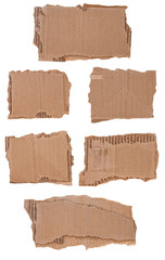 Set of Torn Cardboard Scraps.