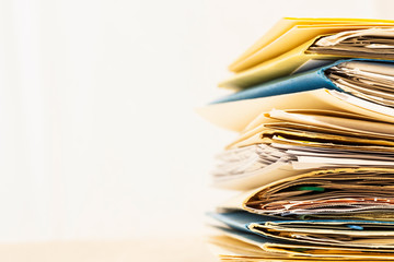 Stack of Files and Papers to Process.