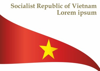 Obraz premium Flag of Vietnam, Socialist Republic of Vietnam, template for award design, an official document with the flag of the Socialist Republic Of Vietnam. Bright, colorful vector illustration