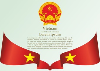 Flag of Vietnam, Socialist Republic of Vietnam, template for award design, an official document with the flag of the Socialist Republic Of Vietnam. Bright, colorful vector illustration