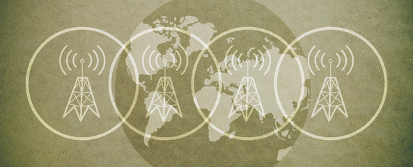 Vintage international broadcasting background