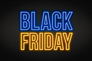 Black friday colorful neon sign