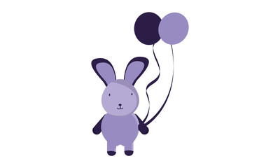 Fototapeta na wymiar bunny with Ballon Illustration